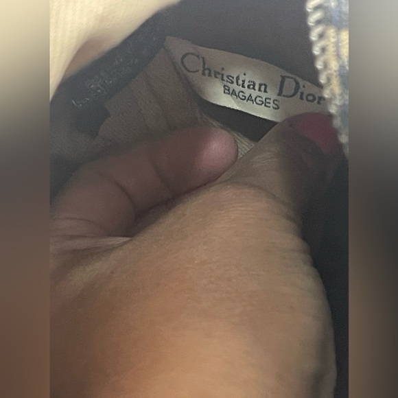 CHRISTIAN DIOR Monsieur Boston Navy & Beige Monogram Coated Canvas Handbag - Picture 16 of 17